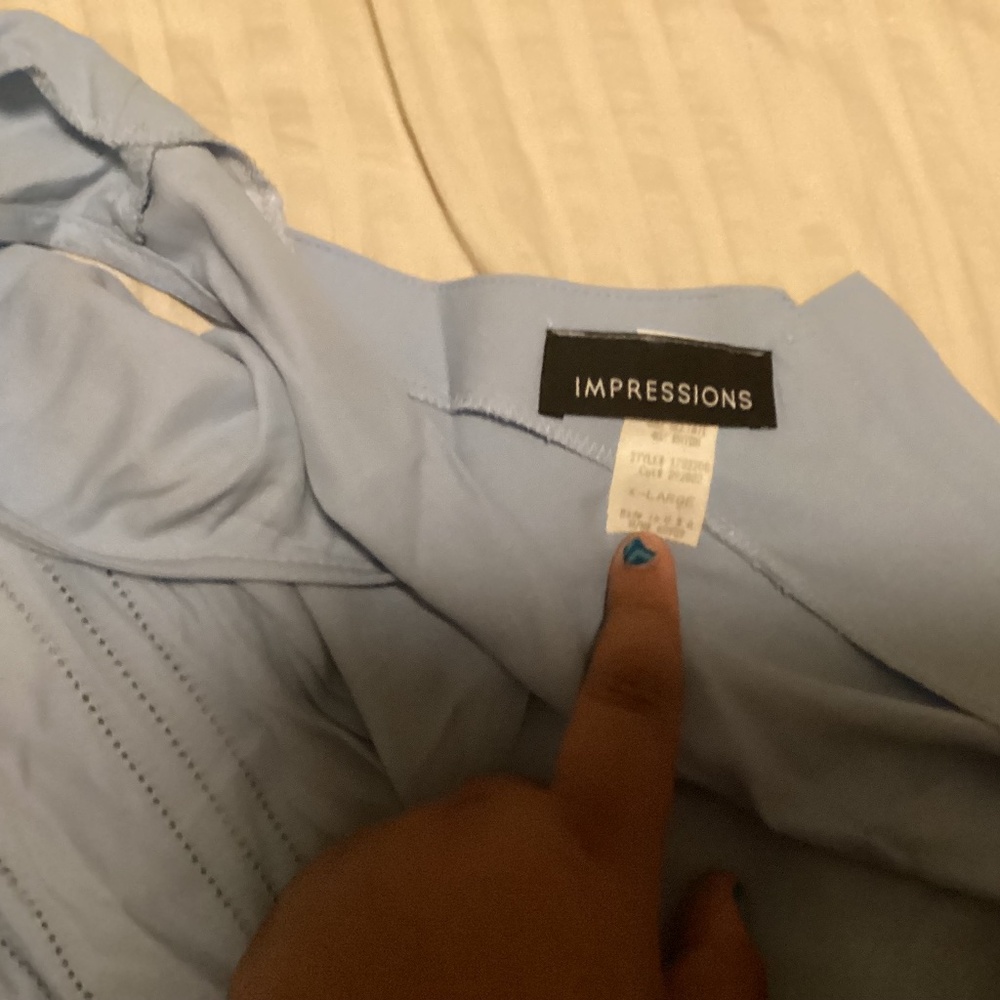 Impressions baby blue blouse